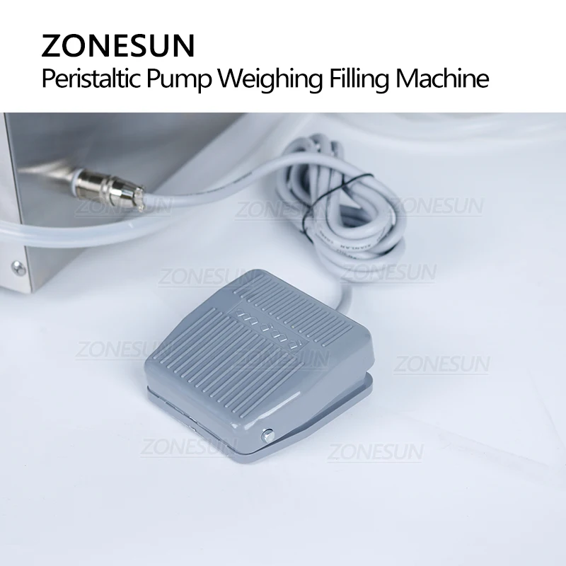 ZONESUN ZS-PP531W Semi Automatic Beverage Perfume Lotion Shampoo Weighing Filling Machine Peristaltic Pump Vial Bottle Filler