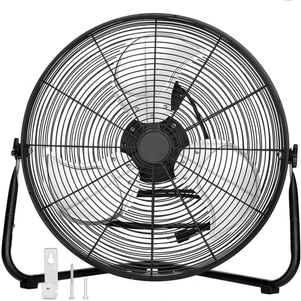 20 Inch High Velocity Floor and Wall Fan Adjustable Tilt Portable Air Mover Quiet Powerful Airflow Home Garage Office
