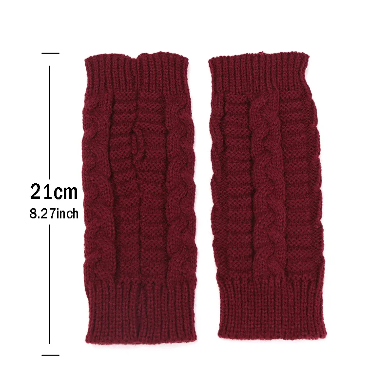 Women Hand Warmer Short Gloves Soft Knitting Mitten Femme Winter Comfortable Office Computer Black Work Fingerless Glove