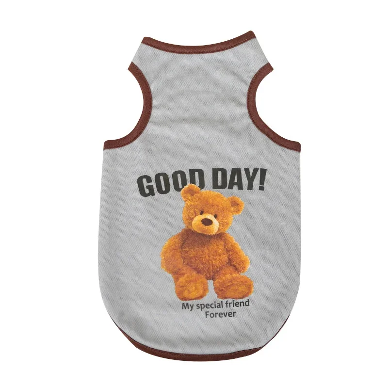 Little Bear Print Small Dog Clothes Small And Medium-sized Dog Puppy Spring Clothes Thin Section Breathable Pet Clothes T-shirt