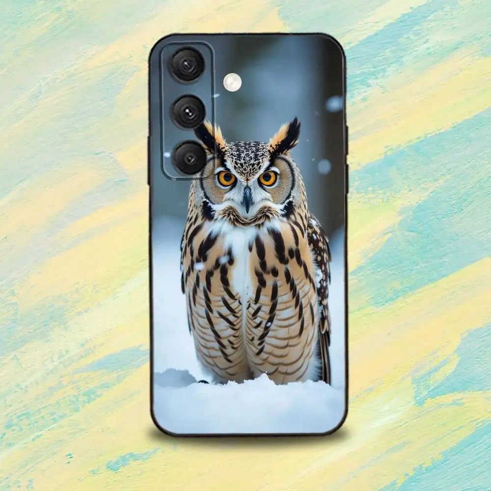 C-Cute O-Owl Custodia per telefono colorata BBird per Samsung S25, S24, S10, S22, S21, S20, S23, Ultra, Plus, Lite, FE, Cover morbida in silicone nero