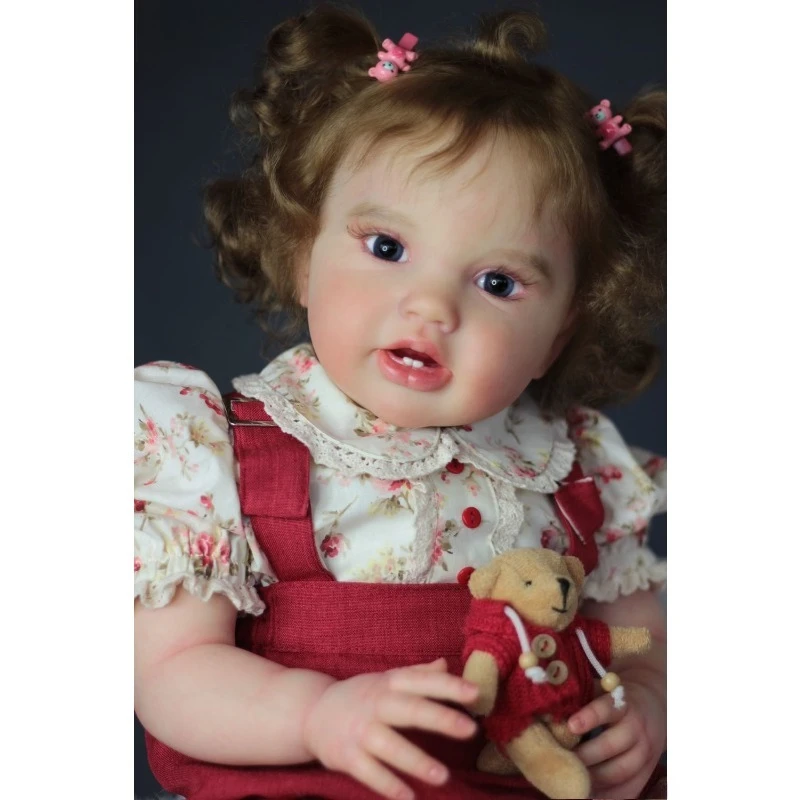 24inch Fresh Color Reborn Doll Kit Lottie  DIY Unfinished Unpainted DIY Doll Parts with Body and Eyes