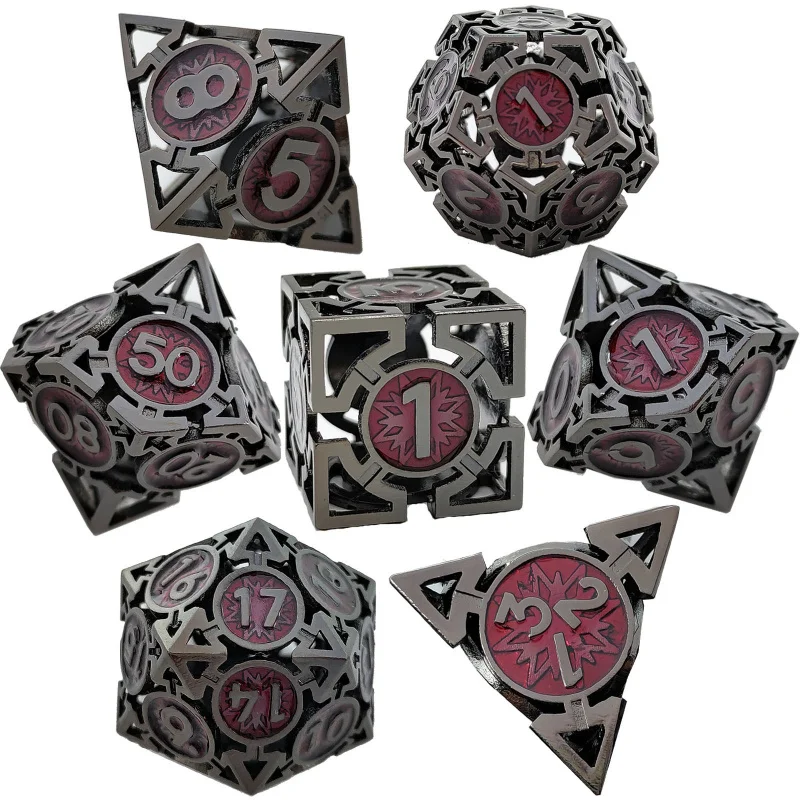 Metal Hollow Dice Multi-SidedDNDDragon and Dungeon Dice SuitTRPGCthuluD20Running Group GameD6