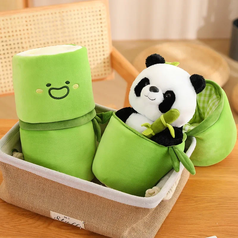 25Cm Kawaii Bamboe Panda Pop Pluche Pop Zacht Pluche Kussen Speelgoed Meisje Vriendin Kinderen Verjaardagscadeau