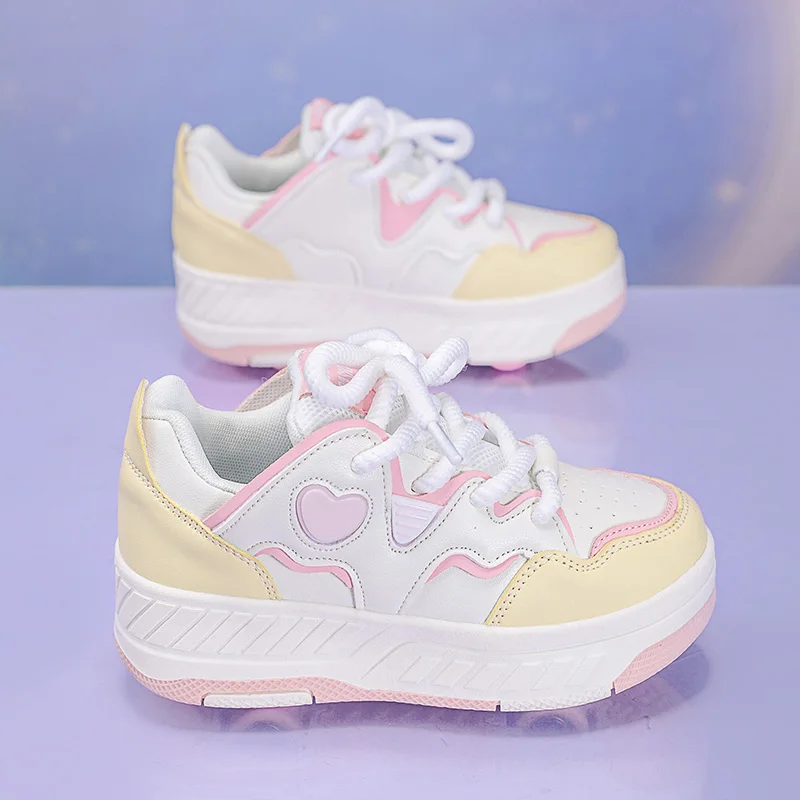 children's-craze-shoes-roller-skates-for-girls-popular-four-wheel-craze-shoes-students'-invisible-skating-shoes-with-wheels