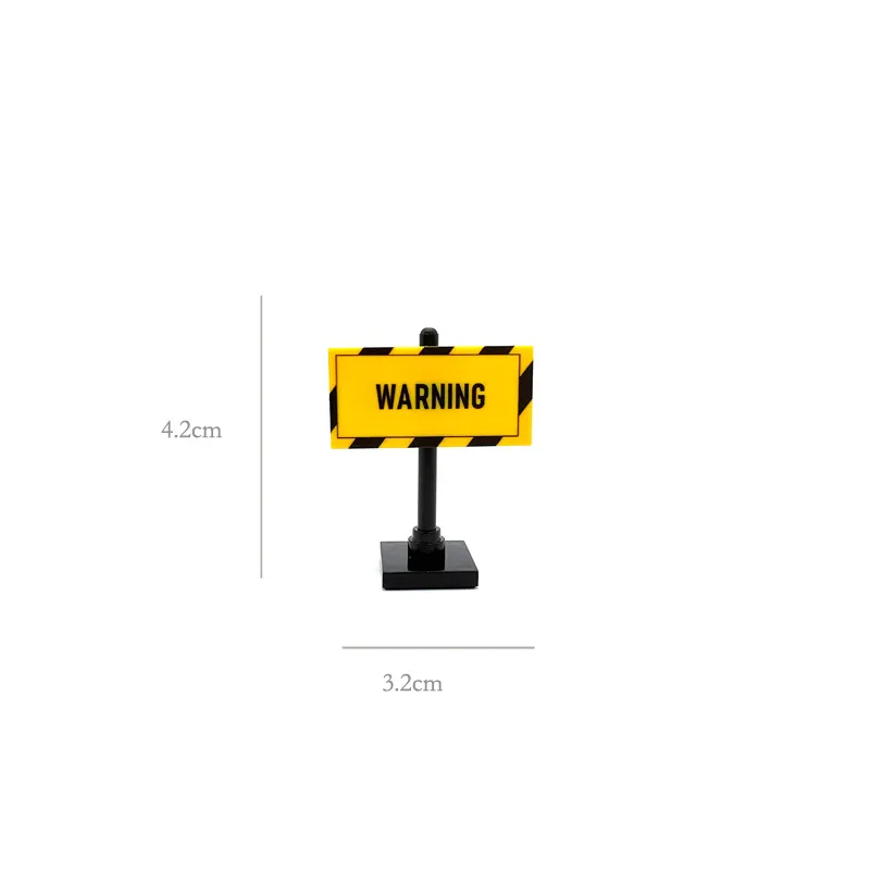 Military Barracks Warning Signs Compatible With LEGO MOC Building Blocks Education Signboard Roadblock Guide Board Bricks Toys