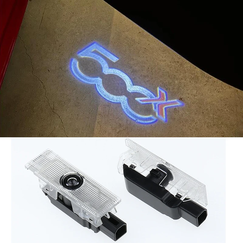 

2pcs LED Car Welcome Light For FIAT 500 500X 500L Auto Door Projector Atmosphere Lamp Car Decorations Accessories