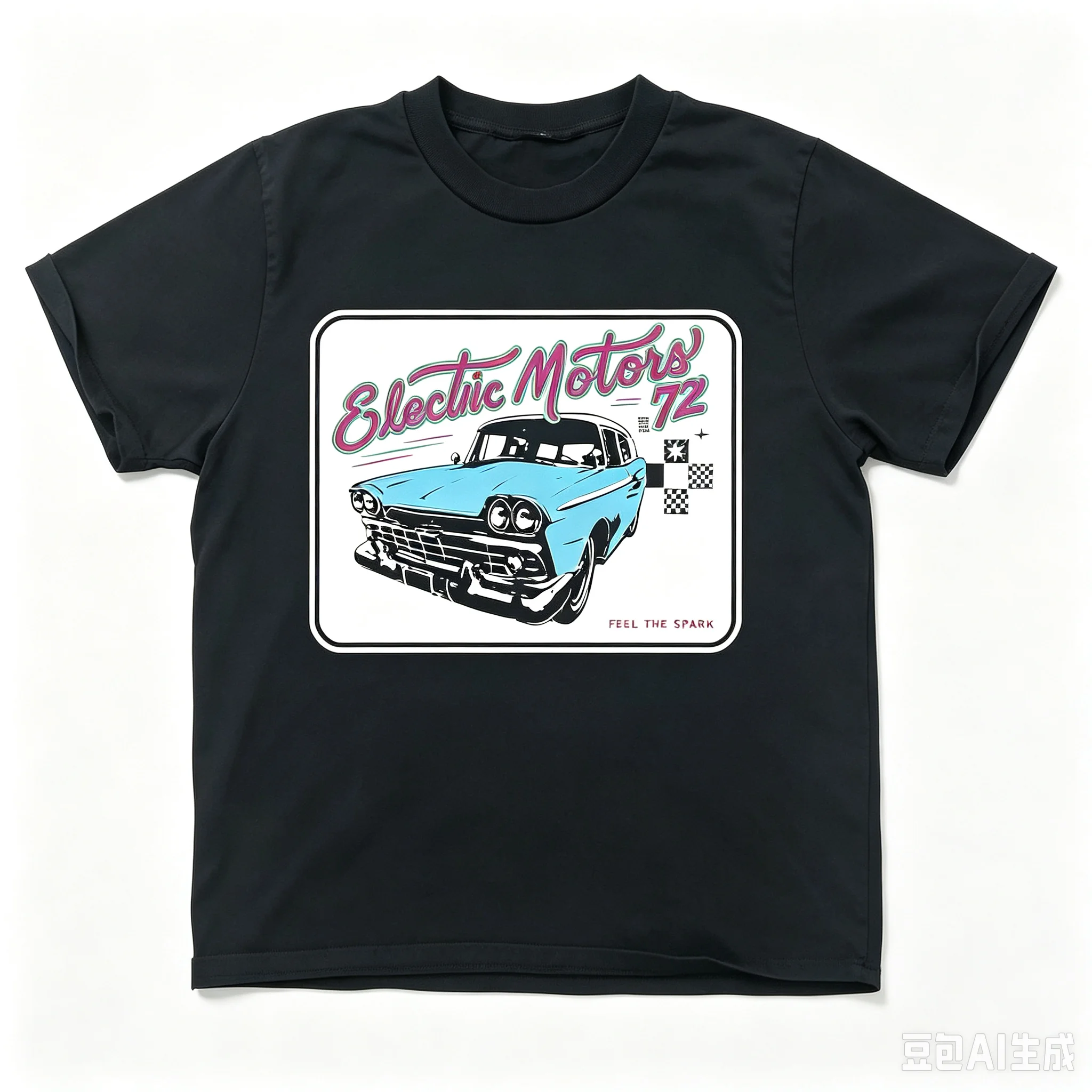 Vintage Electric Motors 72 Classic Car Graphic Men T‑Shirt Retro Automobile Casual Tee