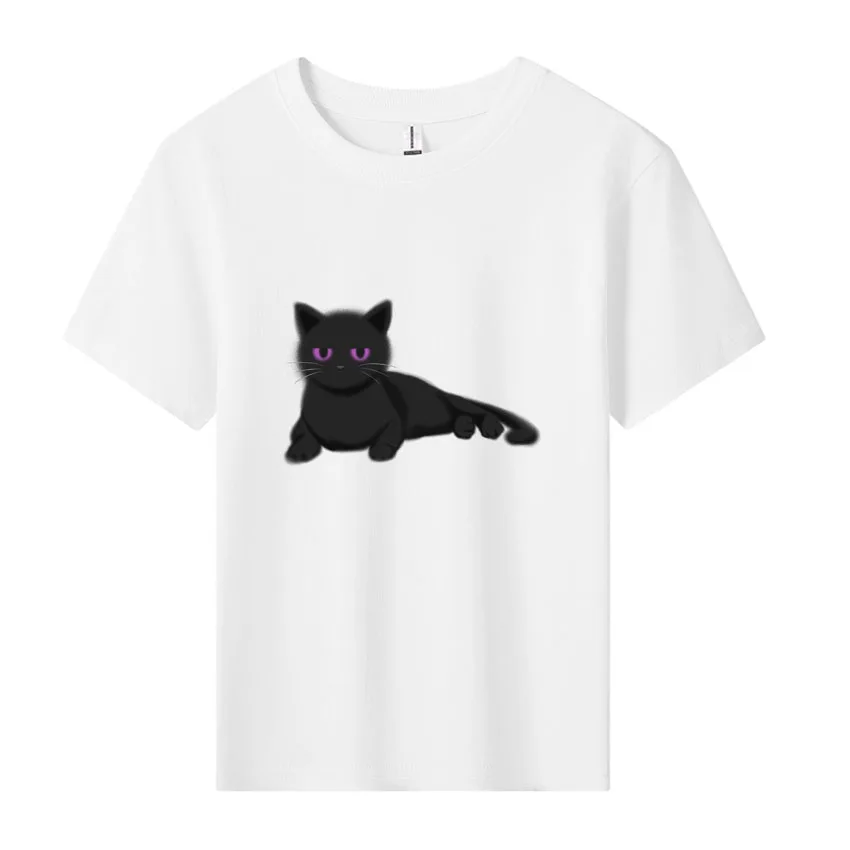 Fashion Children's Clothing Boys Girls T-Shirt kids clothes Cartoon Tops Short Sleeve Kids Clothing Cute Cat Print Cotton Tee