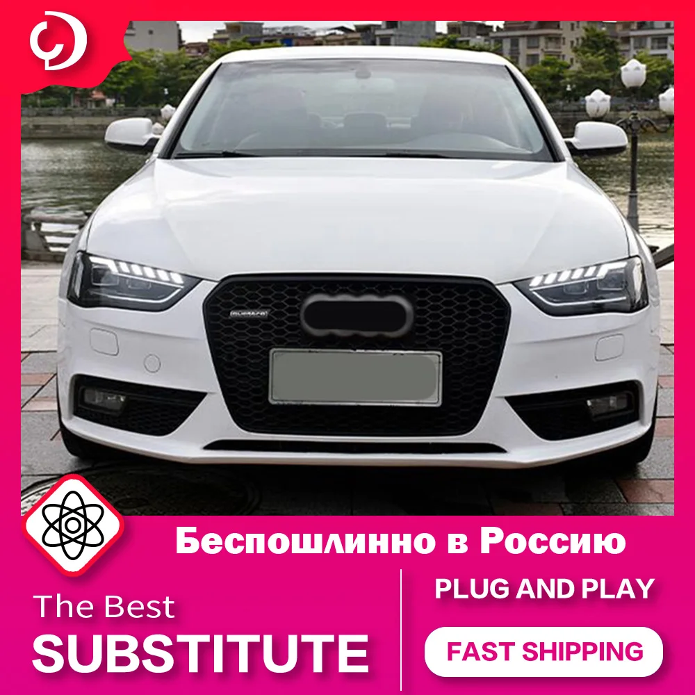 AKD Car Styling Headlights for AUDI A4 B8 2013-2016 LED Headlight DRL Head Lamp Dipped Beam Led Projector Accessories