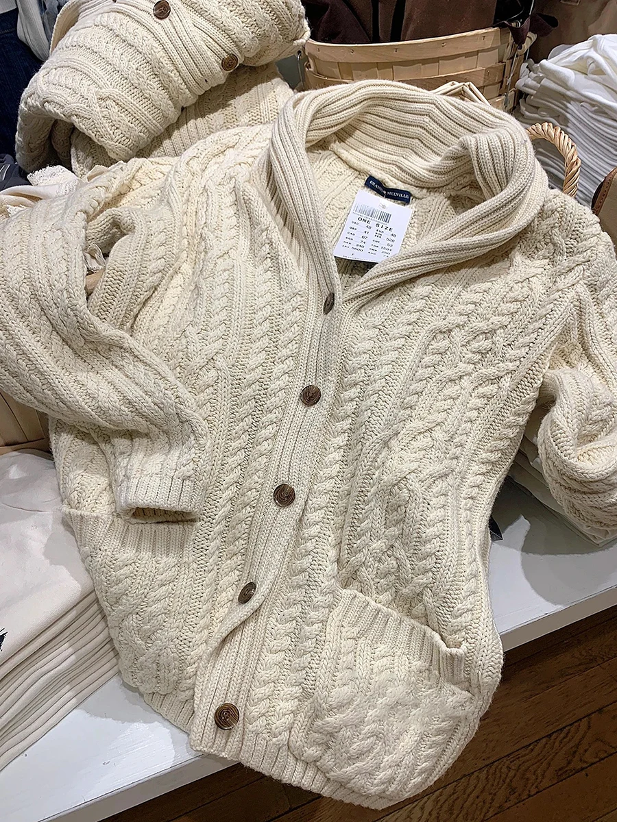 Winter New Twisted Pocket Cardigan Sweater Women Single Breasted Long Sleeve Jumper Casual Vintage Preppy Style Knit Outerwear