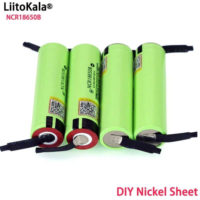 Liitokala-batería recargable de iones de litio 18650 NCR18650B, 3,7 V, 3400mAh, hoja de níquel para manualidades