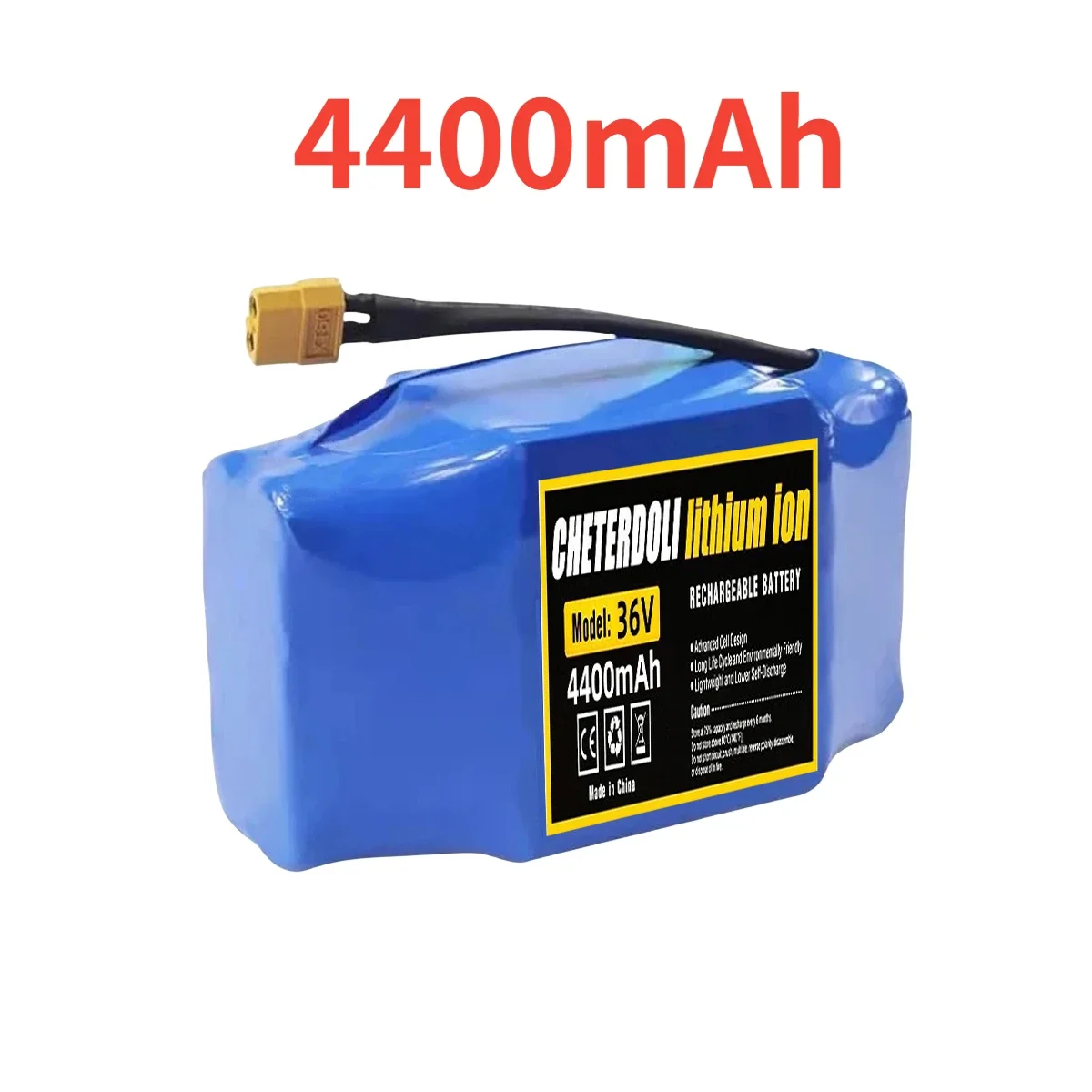 Hoogwaardige 36V 4400mAh 10S2P oplaadbare lithium-ionbatterij voor elektrische zelfbalancerende scooter, hoverboard en eenwieler