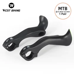 WEST BIKING MTB Fiets Bar Ends Ergonomische Fietsverlenging Stuur Lichtgewicht Reflecterende Handvatten Fietsaccessoires