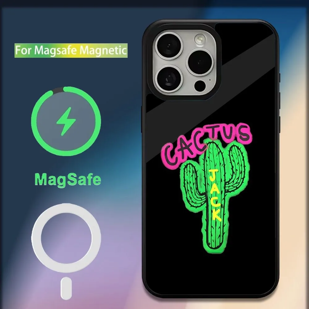 C-Cactus J-Jack Travis Scott  Phone Case For iPhone 16,15,14,13,12,11,Plus,Pro,Max,Mini Magsafe Magnetic Wireless Charging