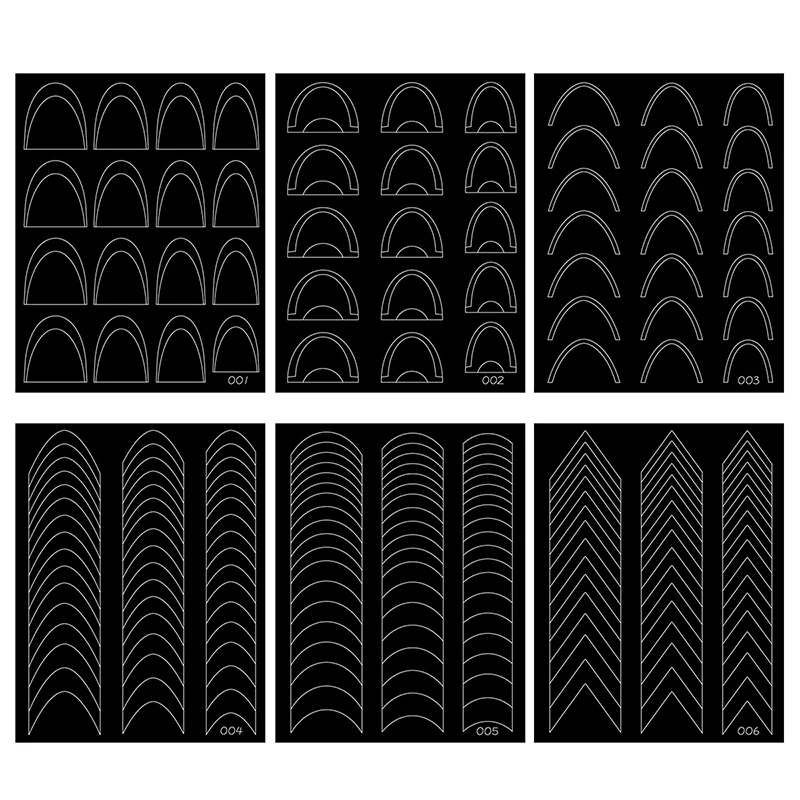 ملصقات الأظافر الفرنسية الجوف خارج الديكور مجسمة ذاتية اللصق مسمار الملحقات DIY بها بنفسك ملحقات مسمار الفن المتحمسين