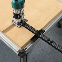 Soporte de ranura de fresado de enrutador métrico y de pulgadas, plantilla de Hardware de gabinete multifuncional y guía de enrutador, herramienta de plantilla de corte circular de enrutador