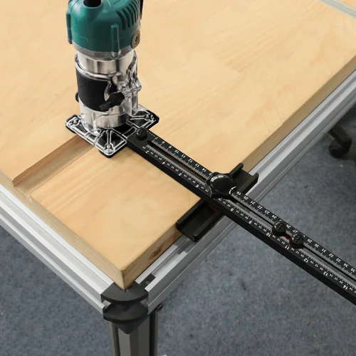 Soporte de ranura de fresado de enrutador métrico y de pulgadas, plantilla de Hardware de gabinete multifuncional y guía de enrutador, herramienta de plantilla de corte circular de enrutador