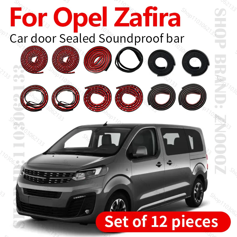 

For 1999-2019 Opel Zafira Car Door Seal Strip Rubber Double Layer Sealing Protector Soundproof Dustproof Seal Strip 12PCS Set