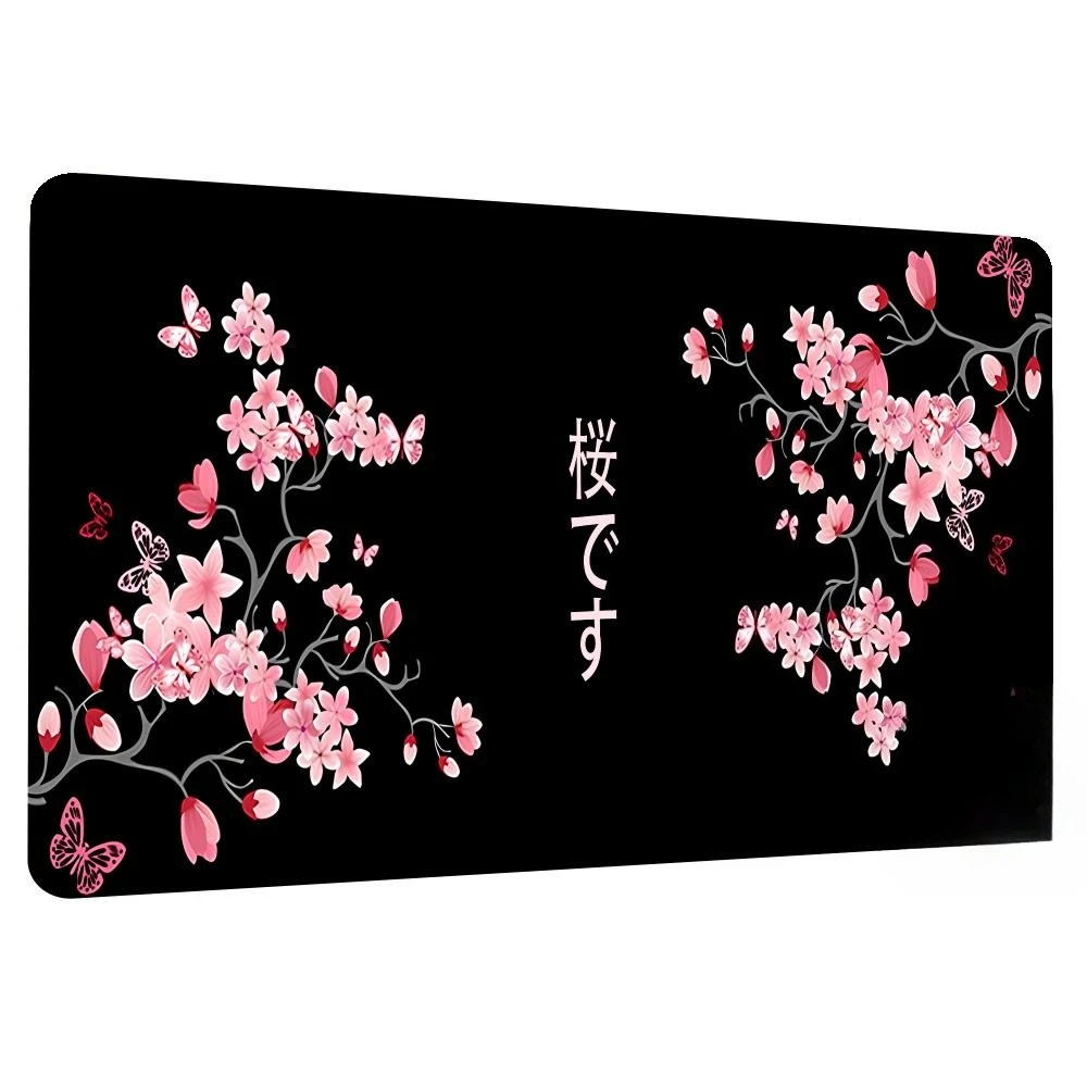 Japanese Sakura Art Mouse Pad Magic Zones Card Playmat Tabletop rug TCG Card Battles Commander Game Mats titched Edges  Deskmat
