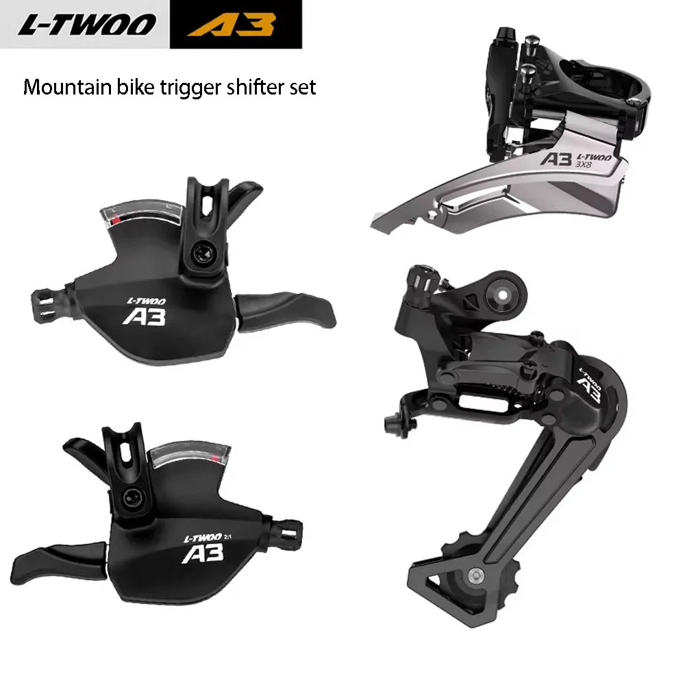 

L-TWOO A3 3x8S Mountain Bike Derailleur Set Window Dial Low-profile Front Derailleur 73mm\95mm Rear Derailleur