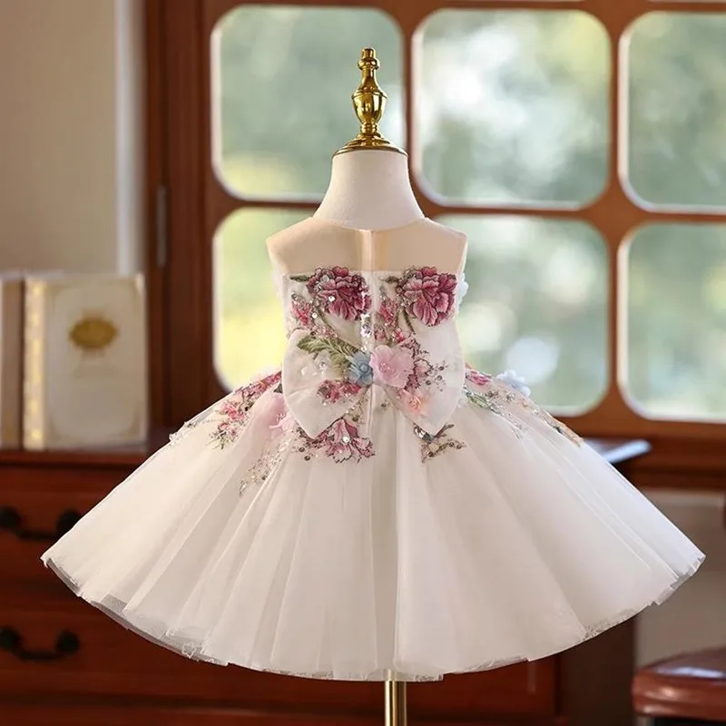 Children's Princess Evening Gown Piano Performance Wedding Birthday Party Flower Girl Dresses A4365 Vestidos Bridesmaid Dresses