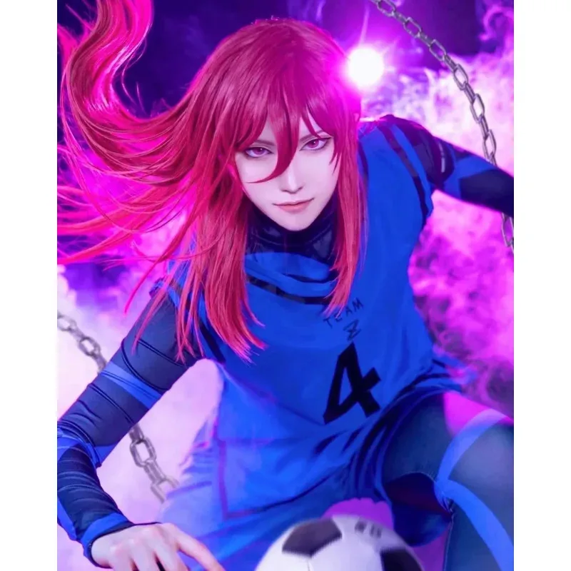

2025 11 Blue Lock Anime Cosplay Costume Wig Isagi Yoichi Chigiri Bachira Rensuke Kunigami Football Training Uniform Rose Net Gif