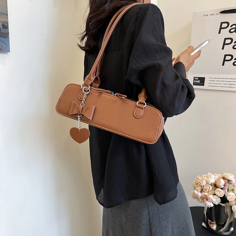 LEFTSIDE Small Design Pu Leather Shoulder Bags For Women 2024 Y2K Trend Korean Fashion Underarm Bag Female Tote Bag Handbags