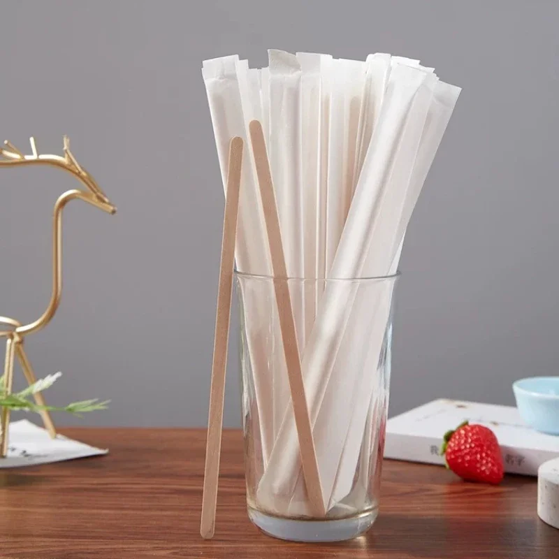 Household Milk Powder Honey Stir Bar Disposable Eco Friendly Long Handled Agitate Rod Independent Packaging Coffee Mixing Stick