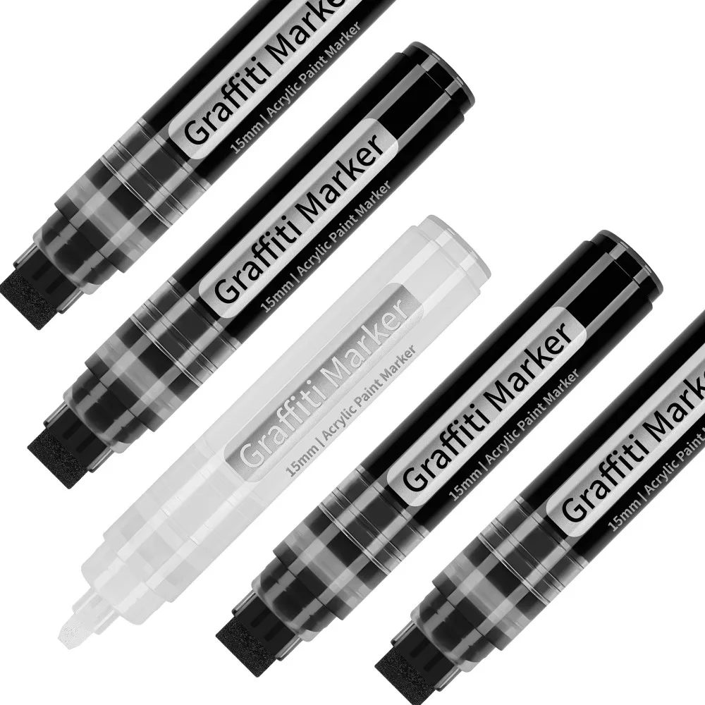 Practical Plastic Marker Wear Resistant DIY 15mm Wide Tip Large Acrylic Paint Pens Non Fading Large Acrylic Pen Student
