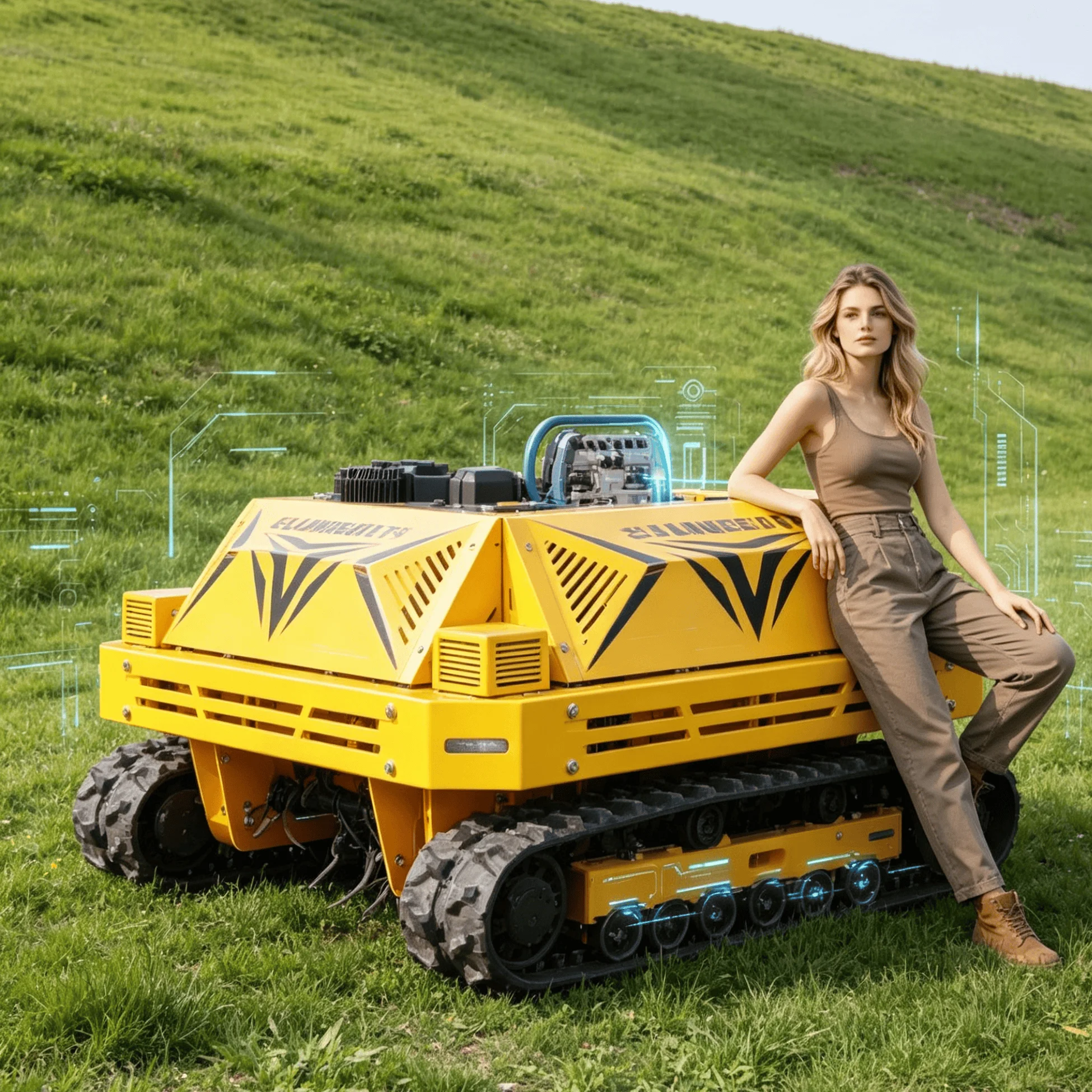 

Customized petrol lawn mower strong power grass cutter fuel efficient tool for outdoor lawn and green belt trimming