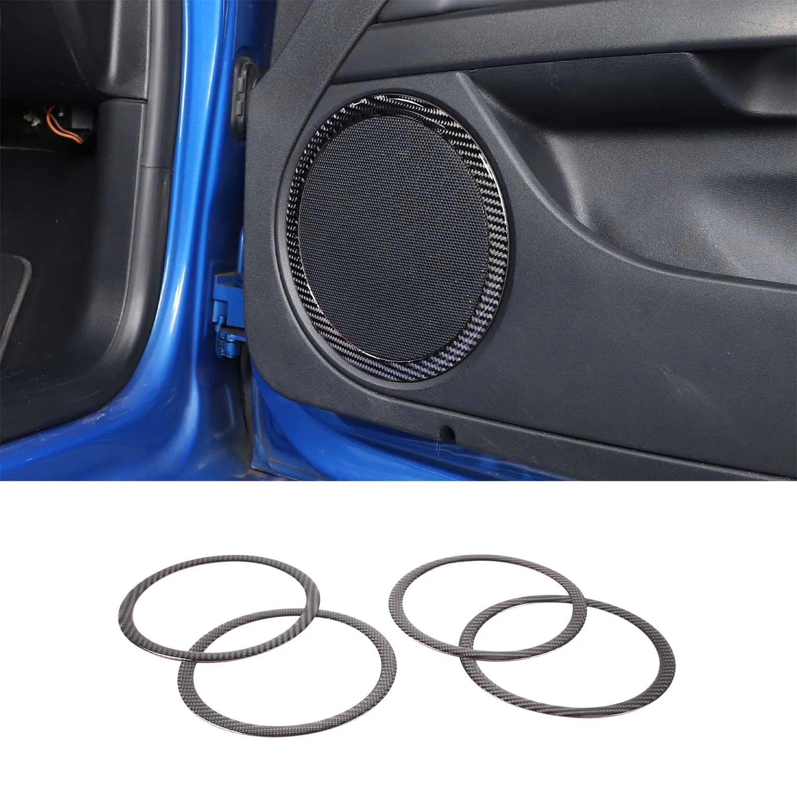 

Zinky Car Door Horn Decorative Circle Sticker for Seat Leon 2008 2009 2010 2011 2012 Soft Carbon Fiber Interior Accessories 4Pcs