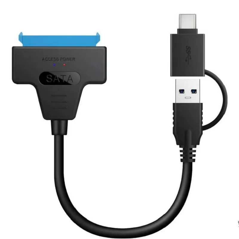 USB3.0 kabel Data Hard Disk 2 in 1, kabel konverter USB C ke SATA, kabel Drive mudah, kabel USB tipe-c, kabel Data Hard disk