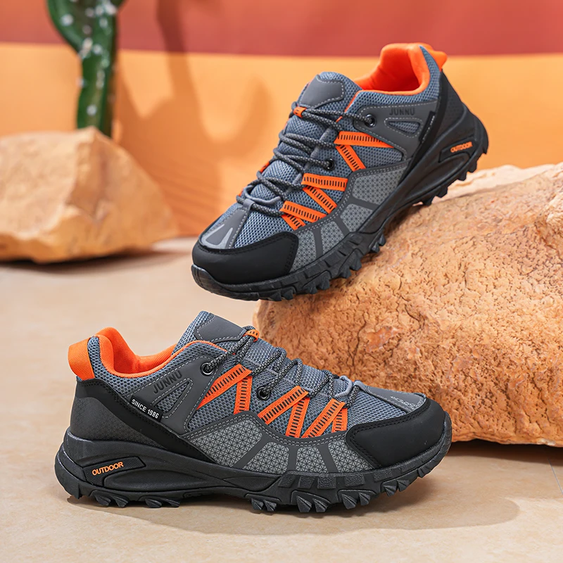 

ClaWave Men Breathable Mesh Outdoor Hiking Shoes Non Slip Wear Resistant Trekking Sneakers Lightweight Walking Footwear EU40-45