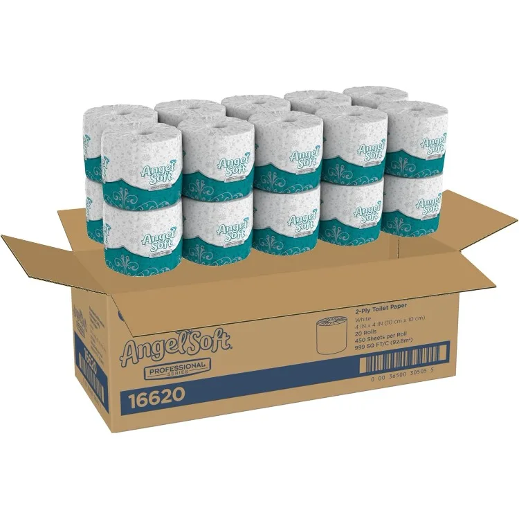 Angel Soft Professional Series 2-Ply Embossed Toilet Paper, 16850, 450 Sheets Per Roll, 60 Rolls Per Case