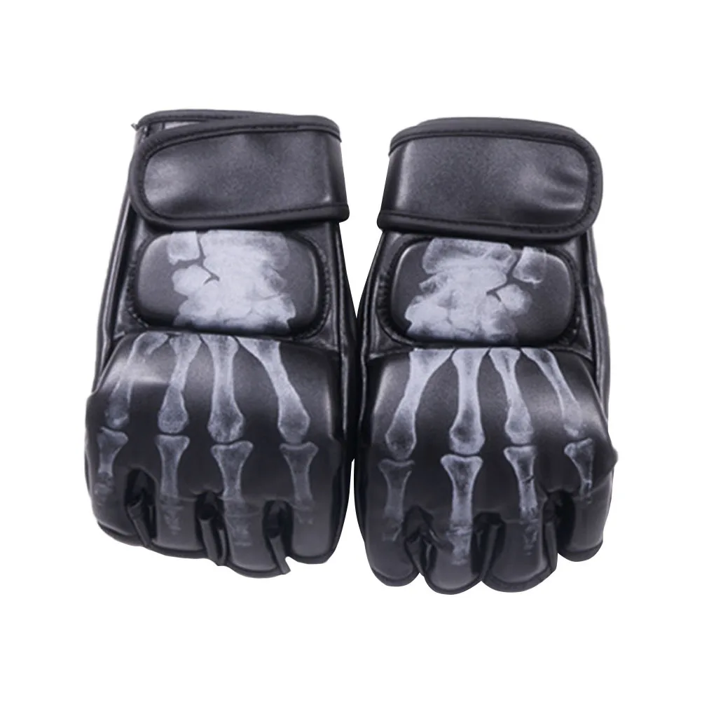 

1Pair Boxing Gloves Professional Breathable Half Finger Wear-Resistant Kickboxing Adjustable Wrist Training Gloves