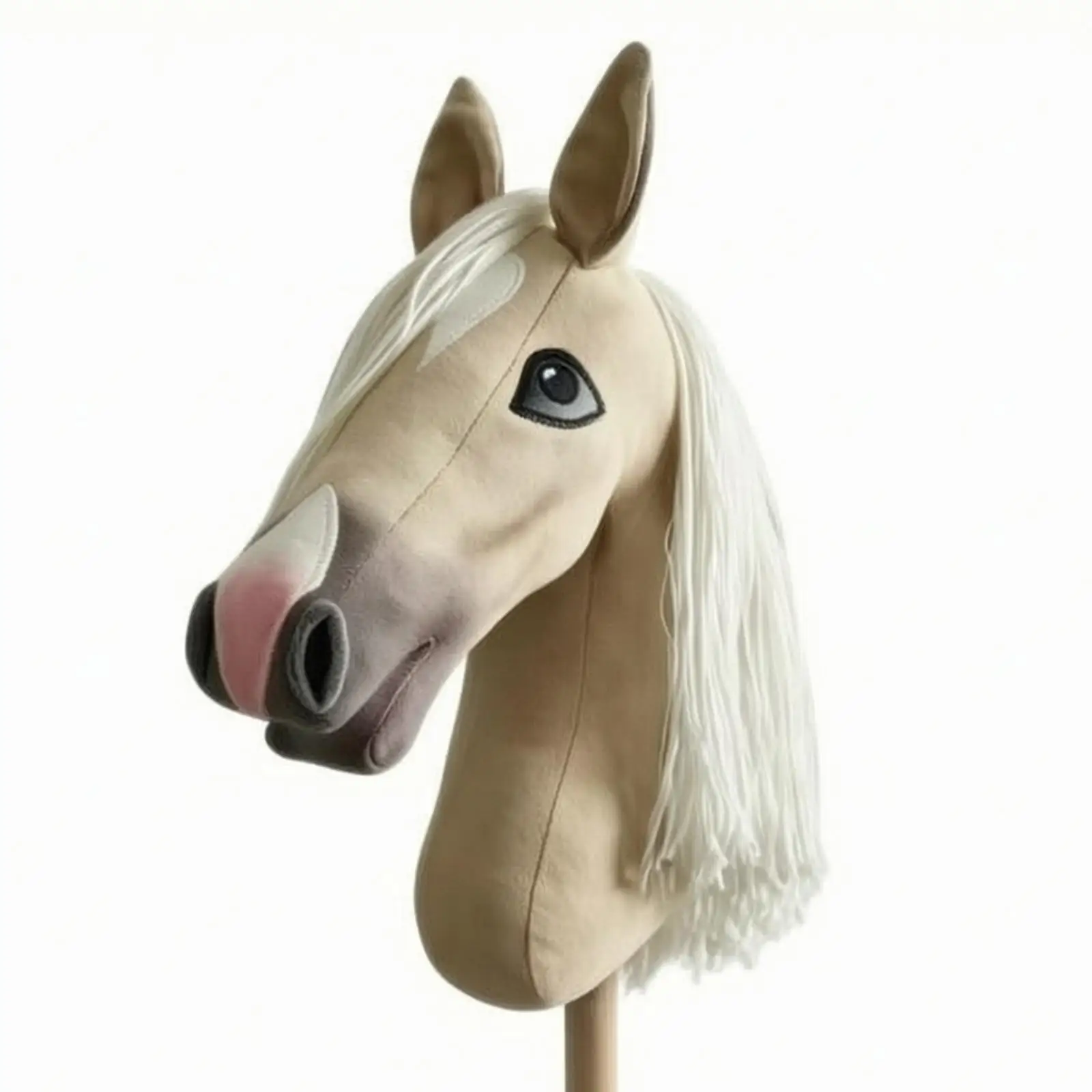 Hobby Horse with Wooden Stick Lightweight Soft Stick Horse for Pretend Play