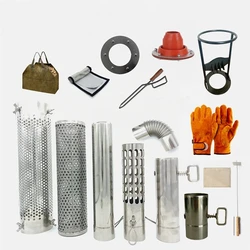 Camping Stainless Steel Chimney Wood Stove Accessories Outdoor Wood Tent Stove Pipe Tent Protector Hot Tent Heater Accessory