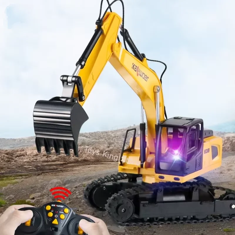 

Huina 1/24 9CH RC Excavator Track Truck With Lights Simulation Sound Remote Control 360 Rotation Engineering Vehicle Kids Toys