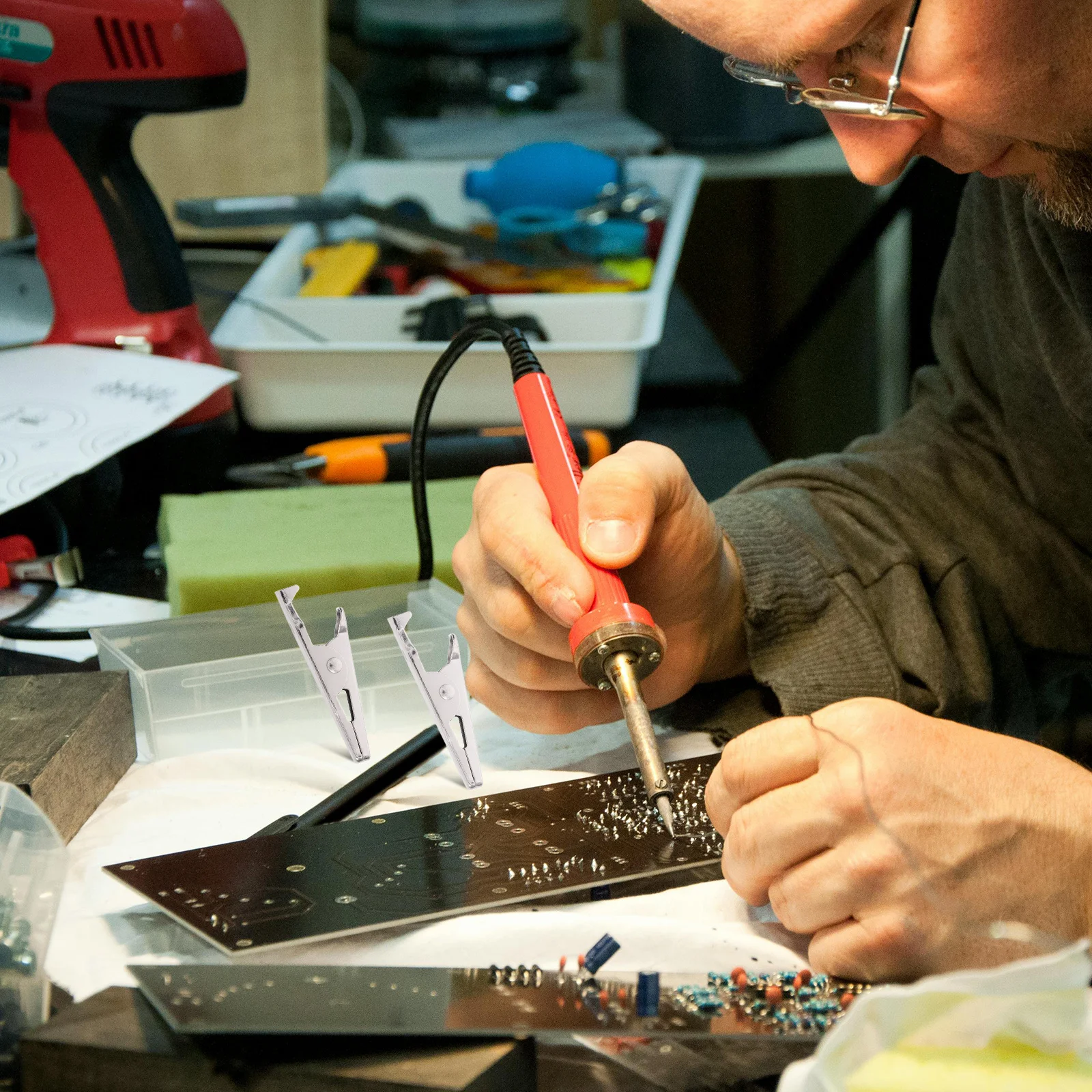 

100Pcs Electroplated Mini Metal Alligator Clips Small Testing Clamps Electrical Alligator Clips Reliable for Crafts Lab Workshop