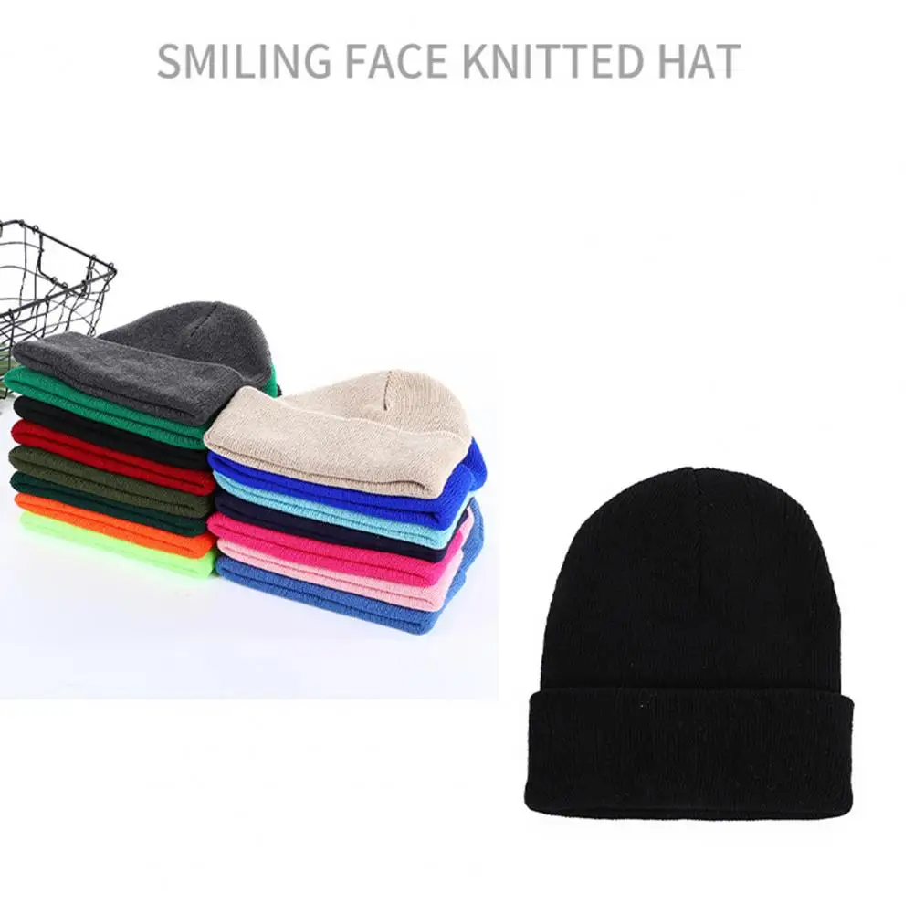 Skiing Hat Stylish Unisex Knitted Beanies for Winter Outdoor Activities Retro Brimless Hats with Solid Colors Round Dome Design