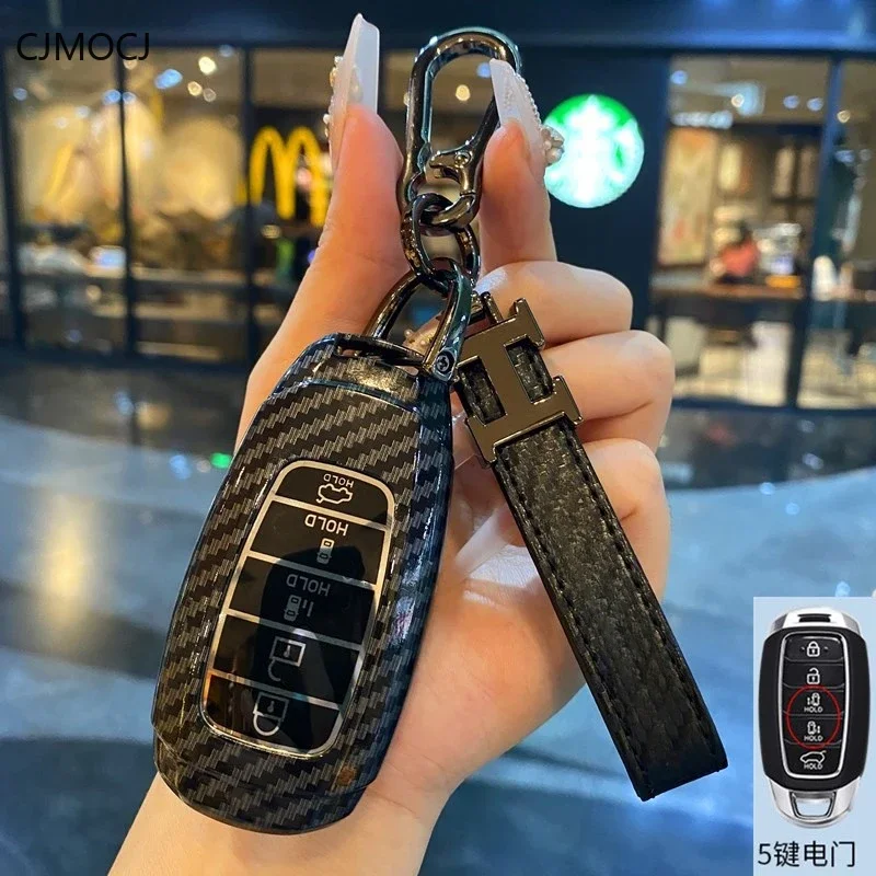 

ABS Carbon Fiber Car Key Case Cover Holder Key Shell Buckle for Hyundai Elantra/Sonata/ix35/Mufasa/Santa Fe/Mistra/ix25
