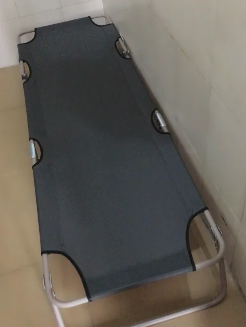 Multifunctional Foldable Camping Cot, Single Folding Nap Recliner Bed for Office Lunch Break & Outdoor Camping