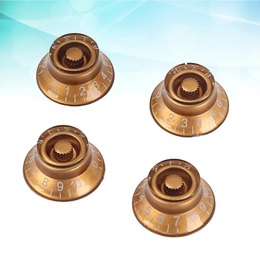

4pcs Round Guitar Knobs Volume Tone Control Knobs Rotary Knobs Style Electric Guitar Parts Replacement GD28 (Golden)