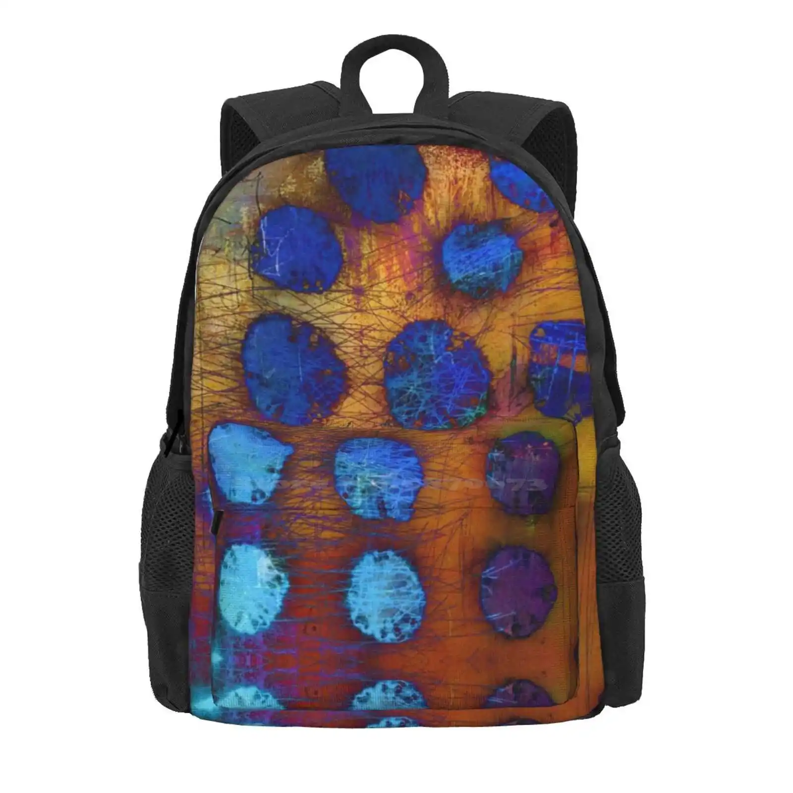 Dark Bubbles Hot Sale Schoolbag Backpack Fashion Bags Ethnic Abstract Art Wear Dreamdots Art Fashion