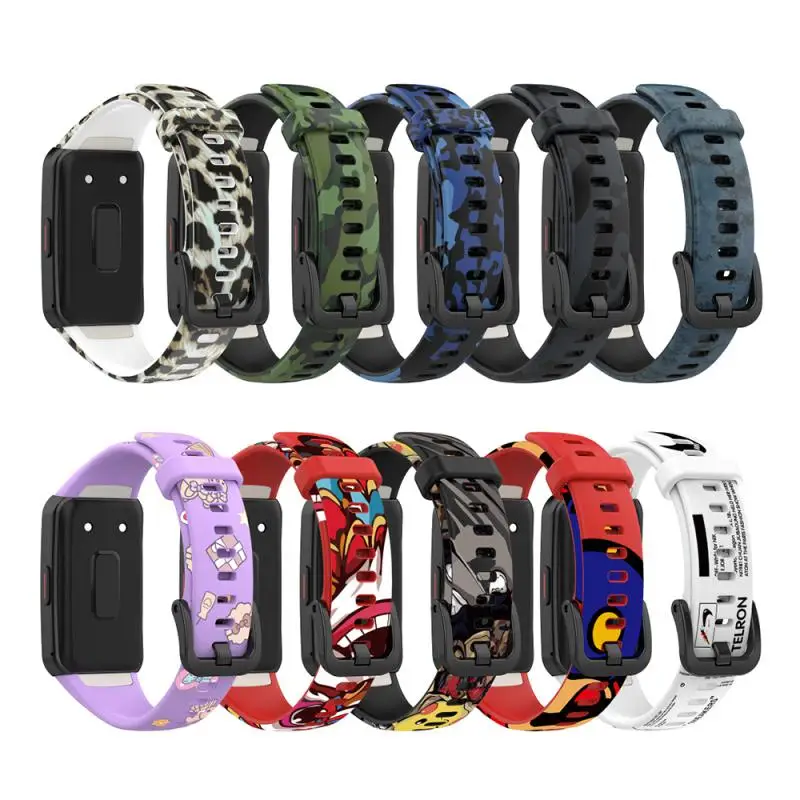 Watch Strap Waterproof Smart Accessories Silicone Strap For Huawei Band 6 Watchband Thickened Sweatproof