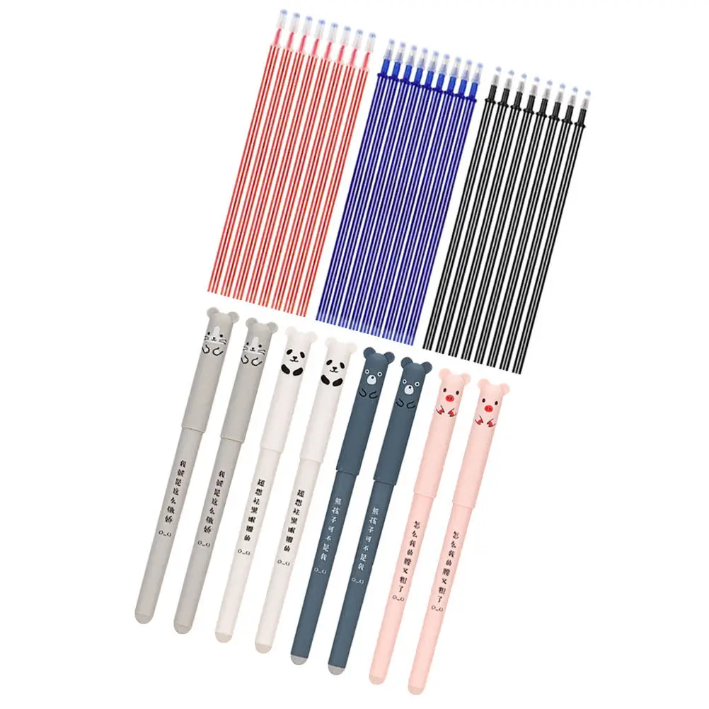 

1Set Erasable Pens 0.35mm Smooth Writing Ergonomic Gel Pen Cartoon Ink for Note Taking Students Office Supplies