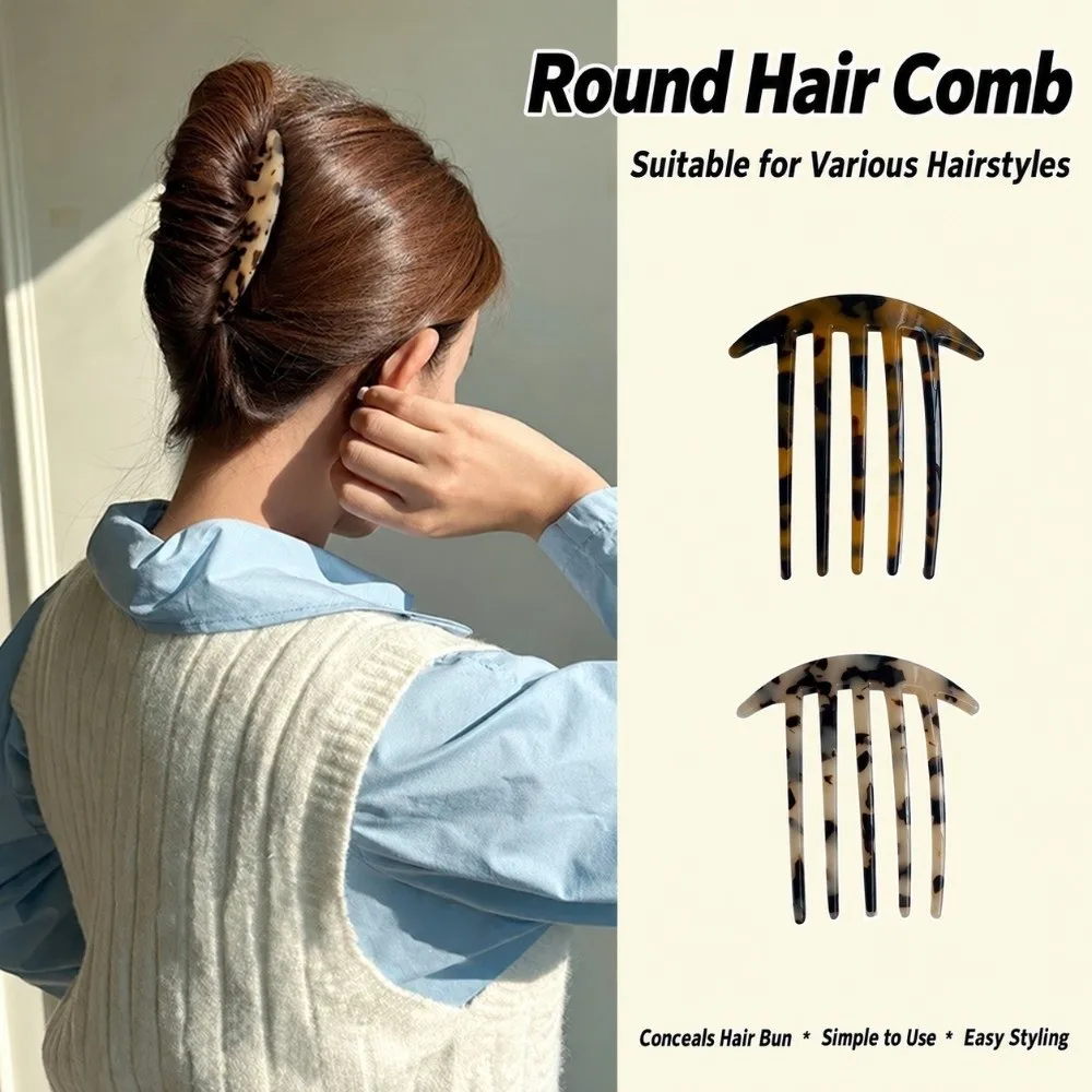 Portable Anti-Static Wide Teeth Hair Comb Colorful Wide Teeth Design Acetate Hair Comb 5 Teeth Plate Hair Comb Hairdressing