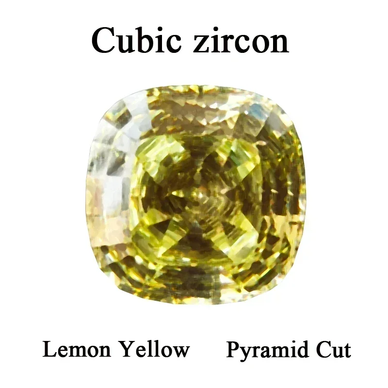 

L-кубический циркон, квадратная подушка, лимонно-желтый цвет, 10 мм, высококачественные драгоценные камни для изготовления ювелирных изделий