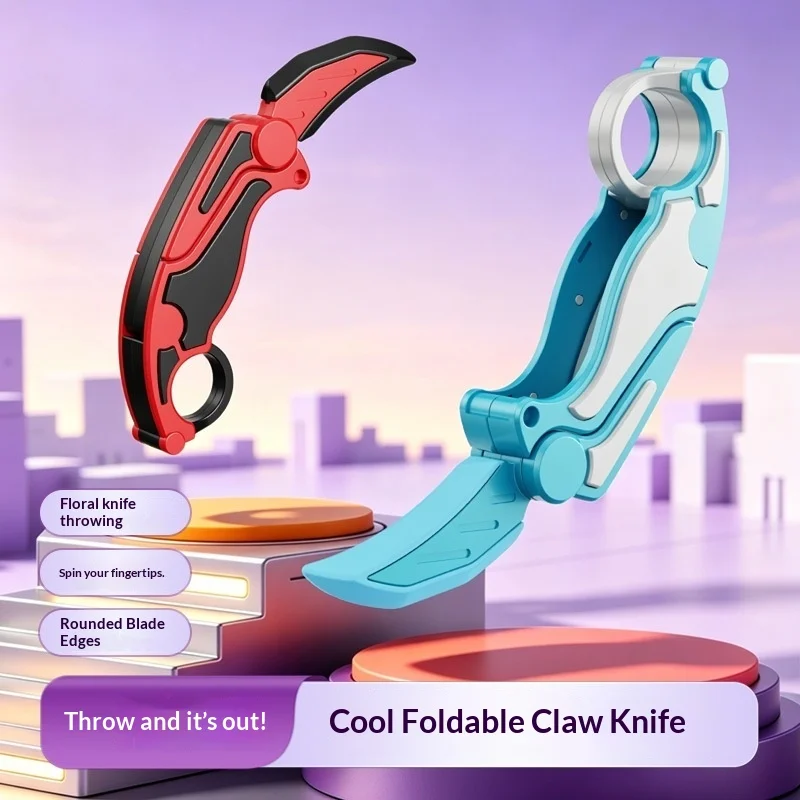 Folding Claw Blade Gravity Fidget Toy Portable Rotating Stress Relief Sensory Toy For Adult Leisure Decompression